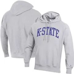 チャンピオン レディース トップス Tシャツ パーカー Mens Champion Heathered Gray Kansastate Wildcats Team Arch Reverse Weave Pullover Hoodie Kst Grey グレー