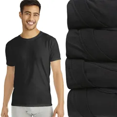 ヘインズ レディース トップス シャツ スリムフィット クルーネック Mens Hanes Ultimate 4Pack Slim Fit Crewneck TShirt Undershirts Blのサムネイル