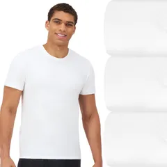 ヘインズ レディース トップス シャツ クルーネック Mens Hanes Ultimate 3Pack Comfort Fit Stretch Crewneck Undershirts Whiteのサムネイル