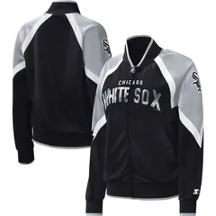 スターター レディース アウター ジャケット・ブルゾン ダウン Womenstarter Black Chicago White Sox Touchdown Raglan FullZip Trackのサムネイル
