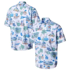 レインスプーナー レディース トップス Tシャツ ダウン Mens Reyn Spooner White Los Angeles Dodgerscenic TriBlend ButtonDown Shのサムネイル