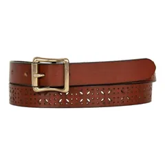 エディー バウアー レディース アクセサリー ベルト レザー Womens Eddie Bauer 1in Perforated Pattern Leather Beltan タンのサムネイル