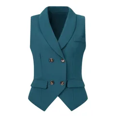 アレグラ ケー レディース アウター ジャケット・ブルゾン ノースリーブ コート ALLEGRA K Womenshawlapel Sleeveless Button Racerback Suit Waistcoat Lake Blue ブルー