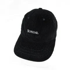 シュプリーム SUPREME 小物 帽子 キャップ コーデュロイ Corduroy 6-Panel Cap ブラック 黒 ☆AA★