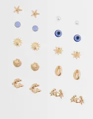 アクセサライズ レディース アクセサリー ピアス・イヤリング Accessorize 10pack Vacation Vibestud earrings GOLD ゴールドのサムネイル