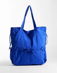 エイソス レディース バッグ ギャザー ASOS DESIGN ruched pocketote bag in cobalt BLUE ブルーのサムネイル