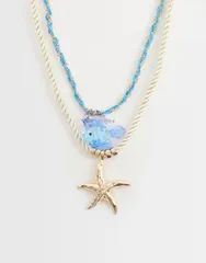 アクセサライズ レディース アクセサリー ネックレス・チョーカー・ペンダントトップ レース Accessorize cord pendant fish necklace stack in multiのサムネイル