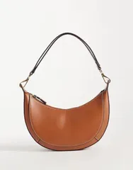 マンゴ レディース バッグ レザー フェイクレザー Mango faux leather cross body bag BROWN ブラウンのサムネイル