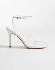 パブリックデザイア レディース シューズ サンダル ヒール Public Desire Calico strappy heeled sandals WHITE ホワイト