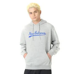 [ニューバランス] FINE BOYS掲載 トレーナー レガシースクリプト フーディースウェット (MT43951) ヘビーウェイト パーカー フード AG(アスレチックグレー) L [AG(アスレチックグレー)] [L]