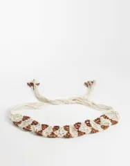 エイソス レディース アクセサリー ベルト ASOS DESIGN premiumacrame weave and bead belt inatural NATURALのサムネイル