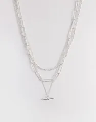 アクセサライズ レディース アクセサリー ネックレス・チョーカー・ペンダントトップ レース Accessorize 3 row delicate tbar necklace stack tone SIのサムネイル