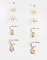 アクセサライズ レディース アクセサリー ピアス・イヤリング Accessorize Simone 10pack starfish earrings GOLD ゴールドのサムネイル