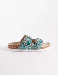 エイソス レディース シューズ サンダル ASOS DESIGN Frost beadedouble strap sandals LIGHT BLUE ブルーのサムネイル