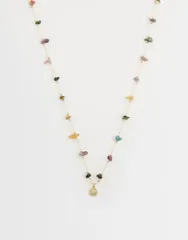 アクセサライズ レディース アクセサリー ネックレス・チョーカー・ペンダントトップ レース Accessorize Z collection multi stationed stonecklace in 14kt gold plated GOLD ゴールド