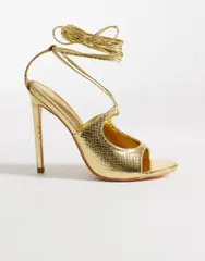 パブリックデザイア レディース シューズ サンダル ヒール Public Desire Kaida strappy heeled sandals GOLD ゴールド