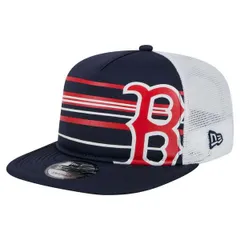 ニューエラ メンズ アクセサリー 帽子 Mens New Era Navy Boston Red Sox 9FIFTY AFrame Trucker Snapback Hat Navy ネイビー