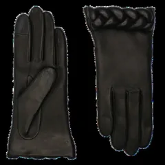 アニェル レディース アクセサリー 手袋 Agnelle New Edith Lambskin Glove Lined in Cashmere with Braided Cuff Tnoirのサムネイル