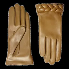 アニェル レディース アクセサリー 手袋 Agnelle New Edith Lambskin Glove Lined in Cashmere with Braided Cuff Toscanaのサムネイル