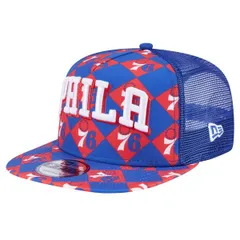 ニューエラ メンズ アクセサリー 帽子 Mens New Era Royal Philadelphia 76erseeing Diamonds AFrame Trucker 9FIFTY Snapback Hat Royal