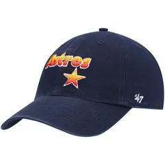 フォーティーセブン メンズ アクセサリー 帽子 ロゴ Mens 47 Navy Houston Astros Logo Cooperstown Collection Clean Up Adjustable Hat Navy ネイビー