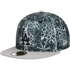 ニューエラ メンズ アクセサリー 帽子 Mens New Era Black Los Angeles Dodgersands 59FIFTY Fitted Hat Black ブラック