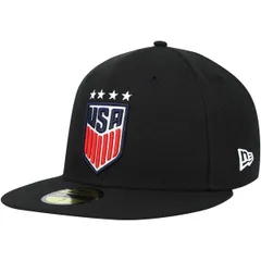 ニューエラ メンズ アクセサリー 帽子 Mens New Era Black USWNTeam Basic 59FIFTY Fitted Hat Black ブラック