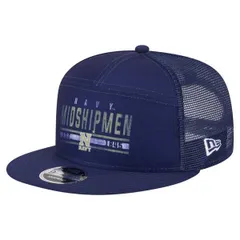 ニューエラ メンズ アクセサリー 帽子 Mens New Era Navy Midshipmen Split Panel 9FIFTY Snapback Trucker Hat Navy ネイビー
