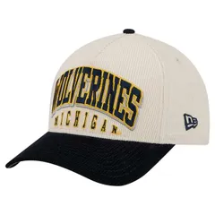 ニューエラ メンズ アクセサリー 帽子 コーデュロイ Mens New Era NavyCreamichigan Wolverines Arch TwoTone Corduroy 9FORTY AFrame Adjustable Hat Navy ネイビー