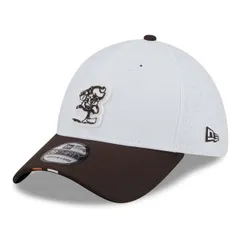 ニューエラ メンズ アクセサリー 帽子 ロゴ Mens New Era WhiteBrown Cleveland Browns 2025 NFL Training Camp Throwback Logo 39THIRTY Flex Hat White ホワイト