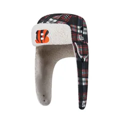 ニューエラ メンズ アクセサリー 帽子 New Era Black Cincinnati Bengalsideline Plaid Sherpa Trapper Hat Black ブラック