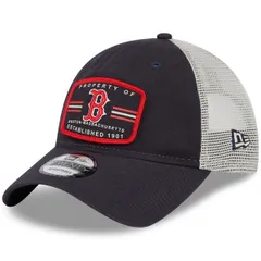 ニューエラ メンズ アクセサリー 帽子 Mens New Era Navy Boston Red Sox Property Trucker 9TWENTY Snapback Hat Navy ネイビー