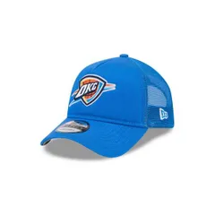 ニューエラ メンズ アクセサリー 帽子 ロゴ Mens New Era Blue Oklahoma City Thunder Core Logo Foam Front AFrame 9FORTY Adjustable Trucker Hat Blue ブルー