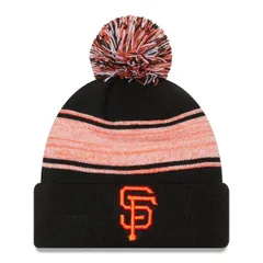 ニューエラ メンズ アクセサリー 帽子 ニット Mens New Era Black San Francisco Giants Chilled Cuffed Knit Hat with Pom Black ブラック