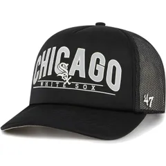 フォーティーセブン メンズ アクセサリー 帽子 Mens 47 Black Chicago White Sox Backhaul Foam Trucker Snapback Hat Black ブラック