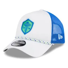 ニューエラ メンズ アクセサリー 帽子 Mens New Era WhiteBlue Seattle Sounders FCourt Sport Foam AFrame 9FORTY Adjustable Trucker Hat White ホワイト