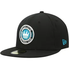 ニューエラ メンズ アクセサリー 帽子 ロゴ Mens New Era Black Charlotte FC Primary Logo 59FIFTY Fitted Hat Black ブラック