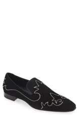 クリスチャン・ルブタン メンズ シューズ スリッポン・ローファー Christian Louboutin Dandysiago Embellished Loafer Black ブラック