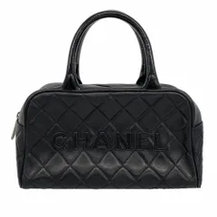 シャネル(Chanel) シャネル ハンドバッグ マトラッセ キャビアスキン パテントレザー ブラック レディース