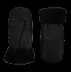 アニェル レディース アクセサリー 手袋 Agnelle MarieAlix Rabbit Fur Lined Lambskin MittenoirNoirのサムネイル