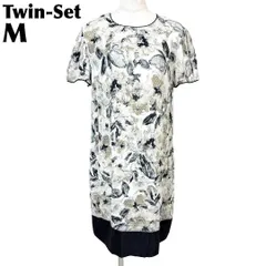 【美品】 Twin-Set シルク 半袖ワンピース M 花柄のサムネイル
