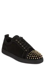 クリスチャン・ルブタン メンズ シューズ スニーカー スエード Christian Louboutin Louis Junior Spikes Orlato Suede Sneaker Black Light Gold ブラック