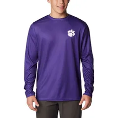 コロンビア メンズ トップス Tシャツ Mens Columbia Purple Clemson Tigers Terminal Shot OmniShade Long Sleeve TShirt Purple パープル