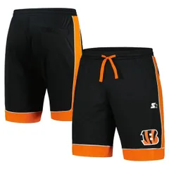 スターター メンズ ボトムス ハーフパンツ・ショーツ ショートパンツ Menstarter BlackOrange Cincinnati Bengals Fan Favorite Fashion Shのサムネイル