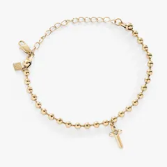 アレックスアンドアニ レディース アクセサリー ブレスレット・バングル・アンクレット Alex and Ani Cross Ball Chain Bracelet Gold ゴールド