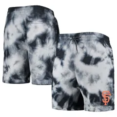 ニューエラ メンズ ボトムス ハーフパンツ・ショーツ ショートパンツ Mens New Era Black San Francisco Giants Team Dye Shorts Black ブラッのサムネイル