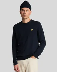 ライルアンドスコット メンズ アウター パーカー・スウェット クルーネック セーター コットン Lyle Scotton Merino Crew Neck Sweater Dark Navy ネイビーのサムネイル