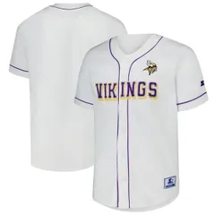 スターター メンズ トップス シャツ ジャージー MensStarter White Minnesota Vikings Relay FullButton Baseball Jersey Whiteのサムネイル