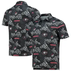 レインスプーナー メンズ トップス ポロシャツ Mens Reyn Spooner Black Georgia Bulldogs Performance Polo Black ブラックのサムネイル