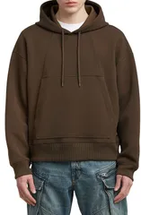 ジースター メンズ アウター パーカー・スウェット スキューバ ニット GSTAR Loose Fit Scuba Knit Hoodie Deep Brown ブラウンのサムネイル